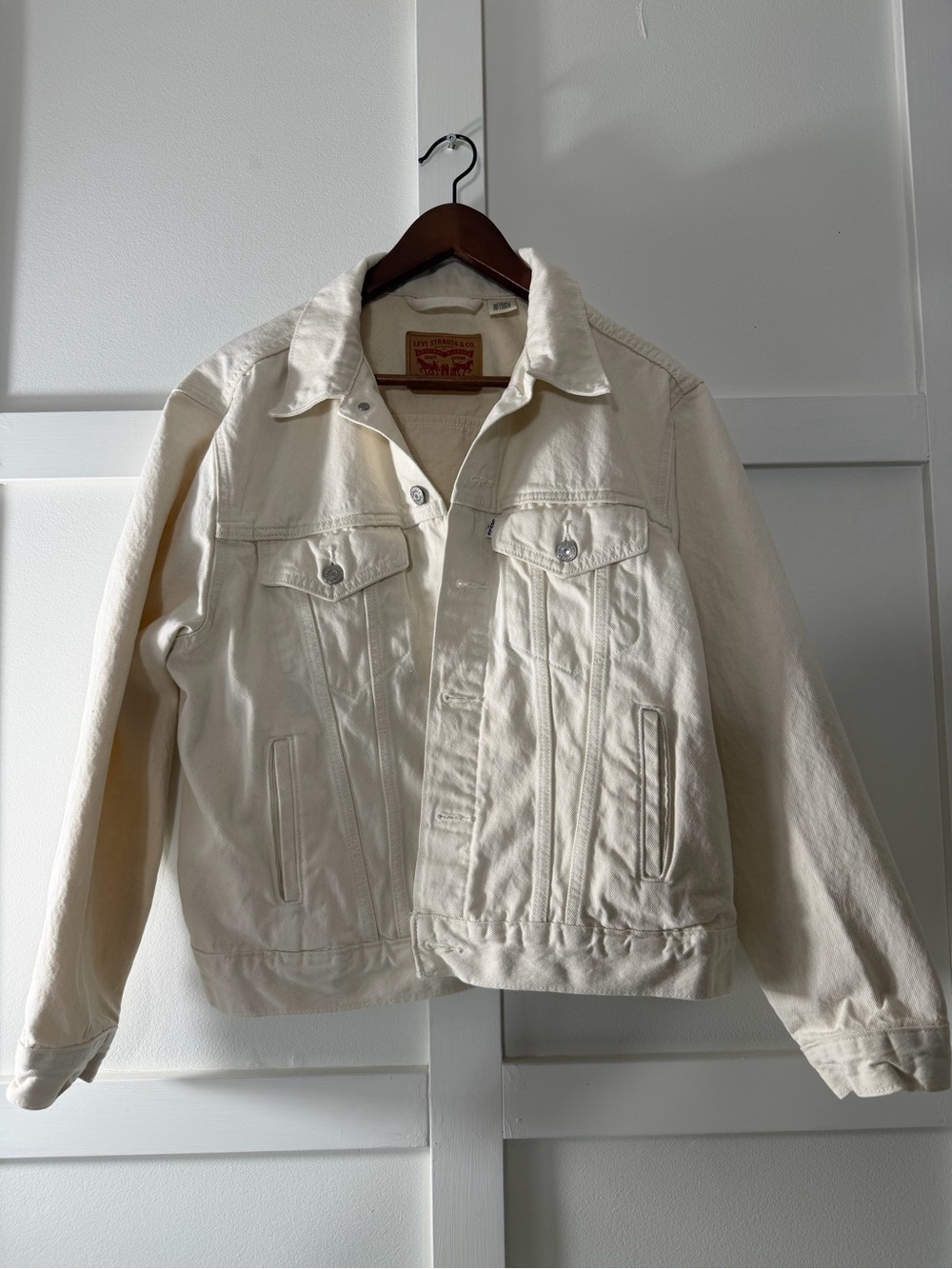 Levi's Men's Cream Denim Trucker Jacket - Size XL